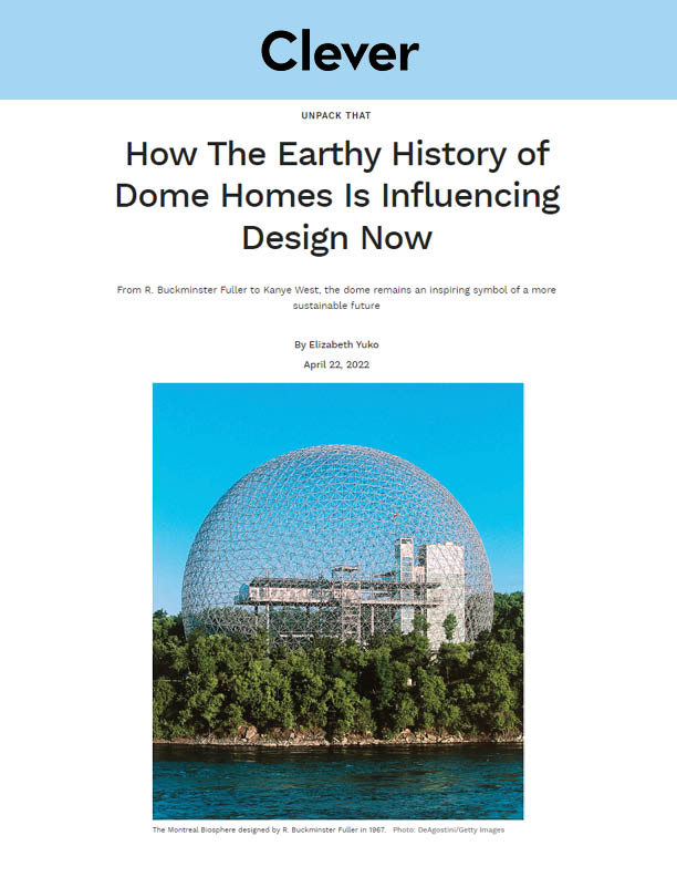 Assembledge, Architectural Digest, Clever, Press, Dome, Sustainability